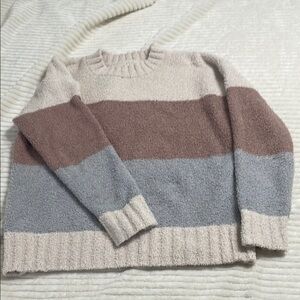 Textured ivory, mauve and grey super soft Sweater - T S